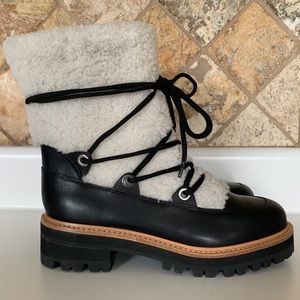 NWOB Marc Fisher Isha Lace Up Fur Boots